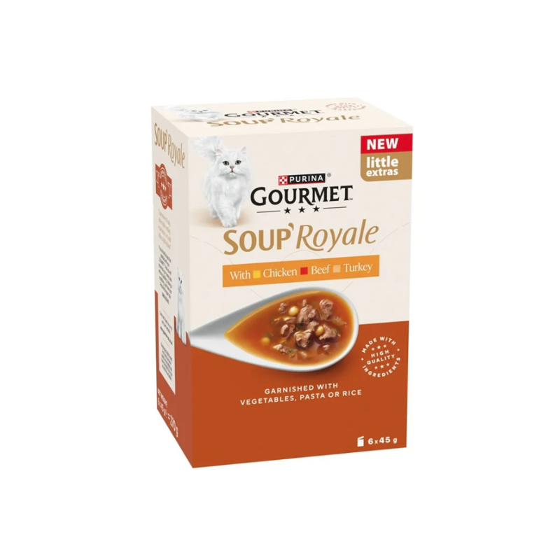 Zupa mięsna Gourmet dla kotów 6 x 45 g