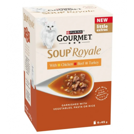 Zupa mięsna Gourmet dla kotów 6 x 45 g