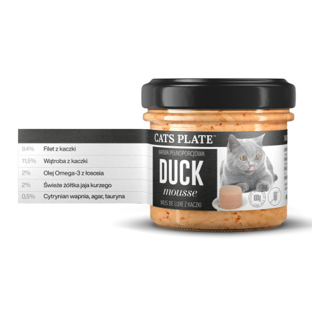 Cats Plate Duck Mousse 100g - Mus z mięsa z kaczki dla kotów-9516
