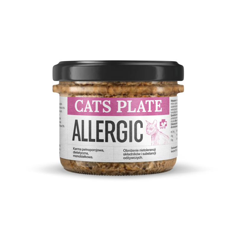 Cats Plate Vet Allergic 180g - Karma specjalistyczna z mięsa z kozy dla kotów z alergia pokarmową
