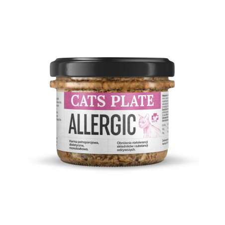 Cats Plate Vet Allergic 180g - Karma specjalistyczna z mięsa z kozy dla kotów z alergia pokarmową