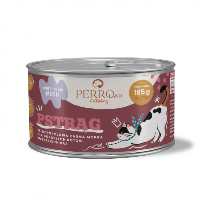 PERRO CATERING PSTRĄG DLA KOTÓW 185G