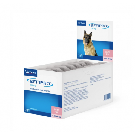 VIRBAC Effipro L (20-40 kg) - krople na pchły i kleszcze dla psa - 24szt.