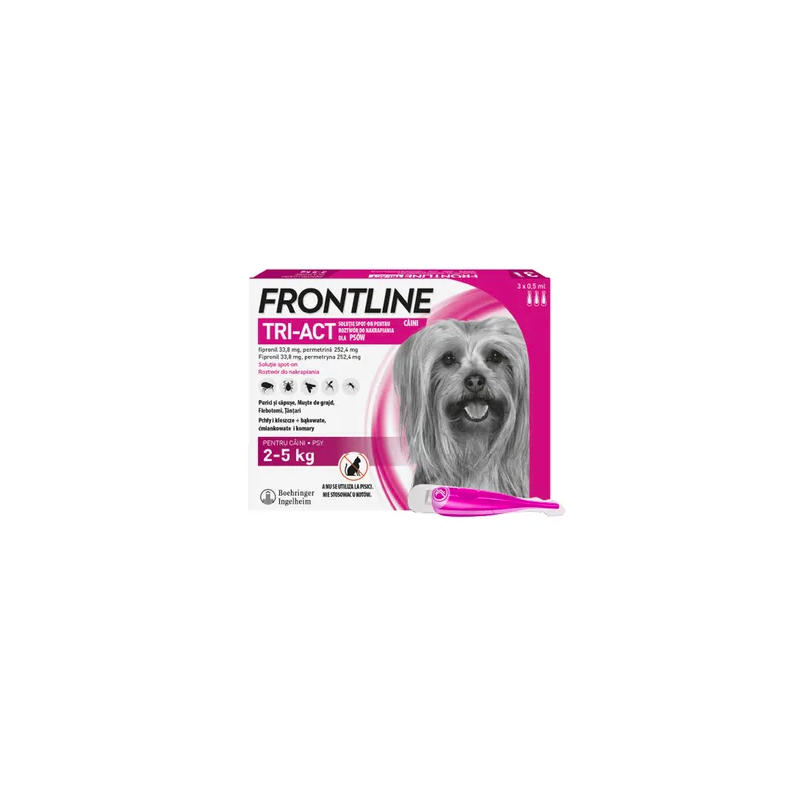 FRONTLINE Tri-Act XS krople na pchły i kleszcze dla psa 2–5 kg