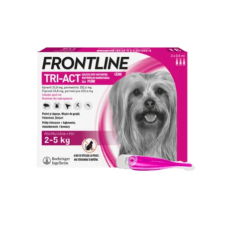 FRONTLINE Tri-Act XS krople na pchły i kleszcze dla psa 2–5 kg