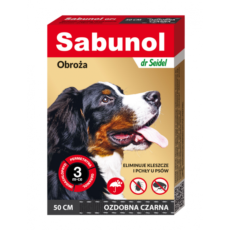 Sabunol Obroża dla Psa Czarna 50 cm
