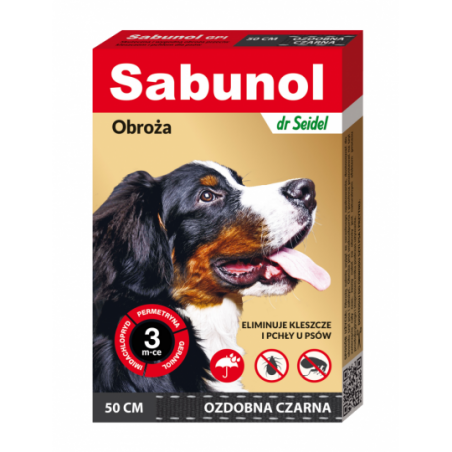 Sabunol Obroża dla Psa Czarna 50 cm