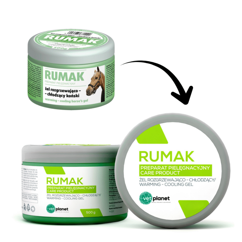 RUMAK ŻEL ROZGRZEWAJĄCO – CHŁODZĄCY DLA KONI 500 G