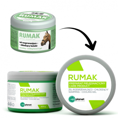 RUMAK ŻEL ROZGRZEWAJĄCO – CHŁODZĄCY DLA KONI 500 G