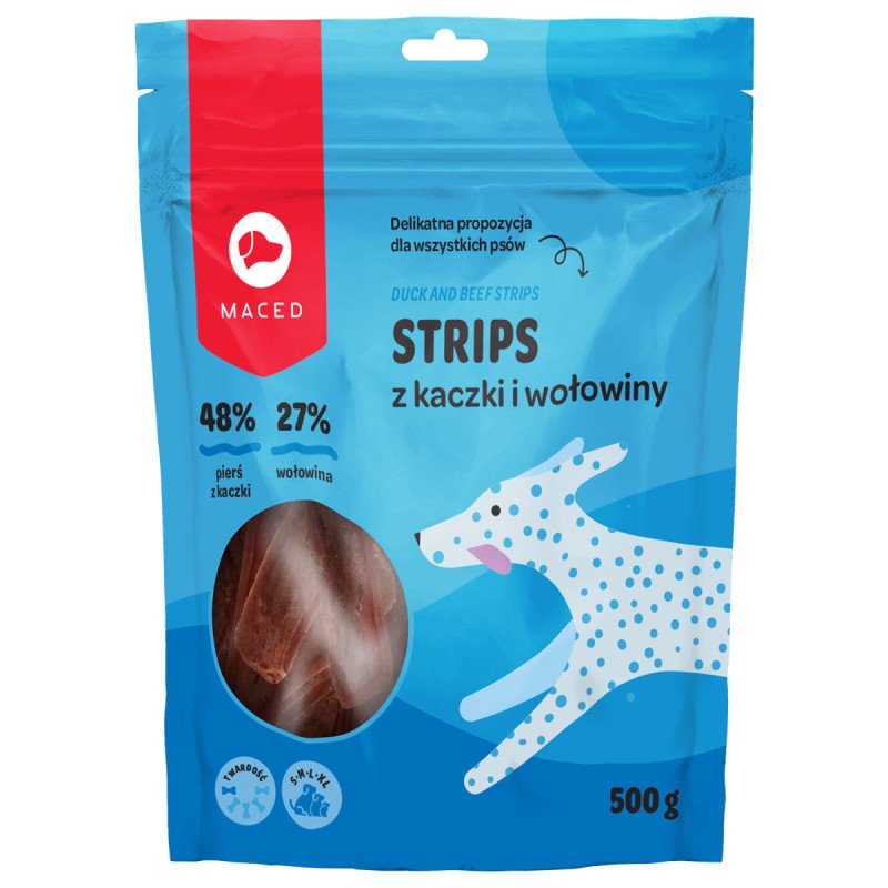 MACED STRIPS SM DUO KACZKA Z WOŁOWINĄ 500G