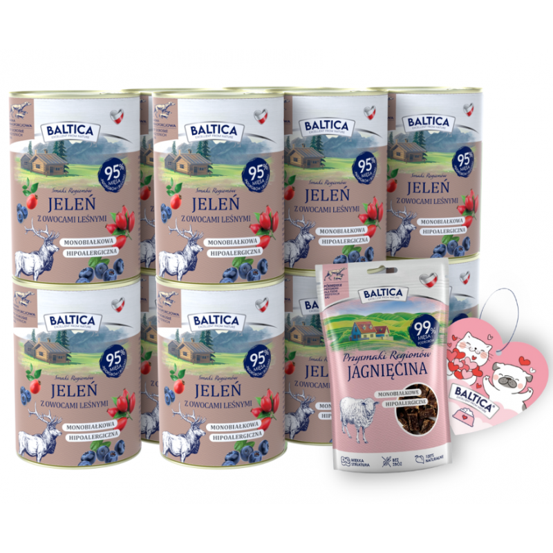 12 x Baltica jeleń z owocami leśnymi 400G + gratis