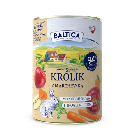 12 x Baltica karma mokra królik z marchewką 400g + gratis-9887