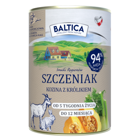 12 x Baltica Karma Mokra Szczeniak Kozina z Królikiem 400g + gratis-9891