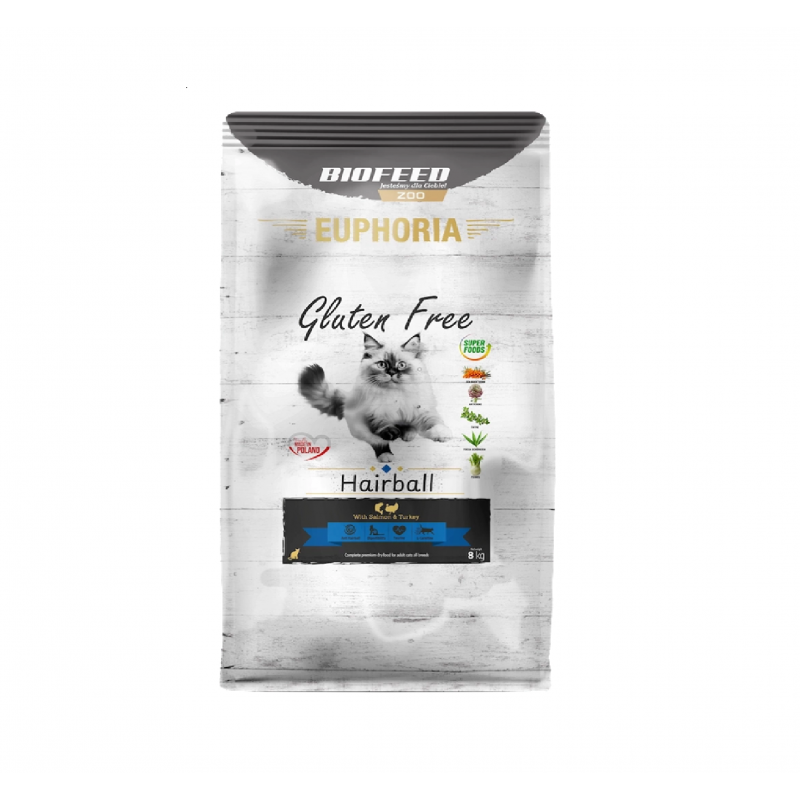 Biofeed Euphoria Gluten Free Cat Hairball Turkey & Salmon 400g
