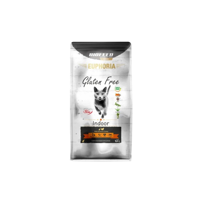 EUPHORIA GLUTEN FREE CAT INDOOR TURKEY&GOOSE 1,5KG