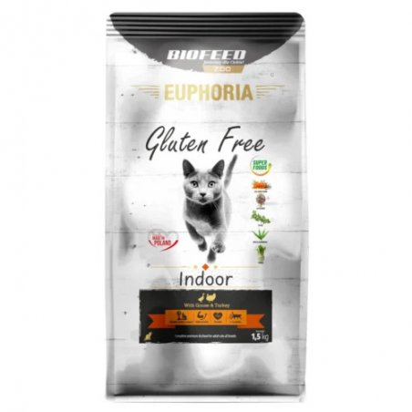 EUPHORIA GLUTEN FREE CAT INDOOR TURKEY&GOOSE 1,5KG