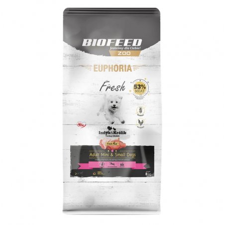 EUPHORIA Fresh z indykiem i królikiem Junior mini & small 8 kg